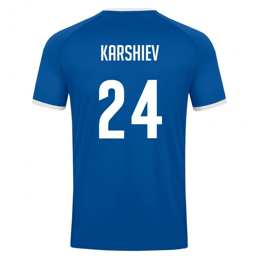Danxen Niño Camiseta Uzbekistán Azizbek Karshiev #24 Azul Real Blanco 1ª Equipación 26-28 La Camisa