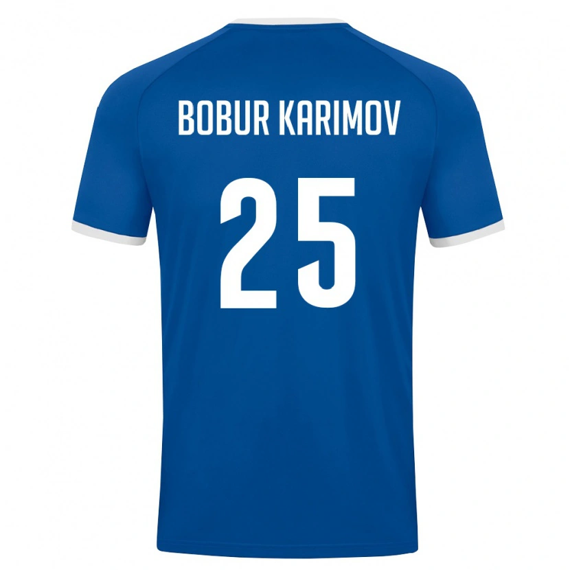 Danxen Niño Camiseta Uzbekistán Mukhammad-Bobur Karimov #25 Azul Real Blanco 1ª Equipación 26-28 La Camisa