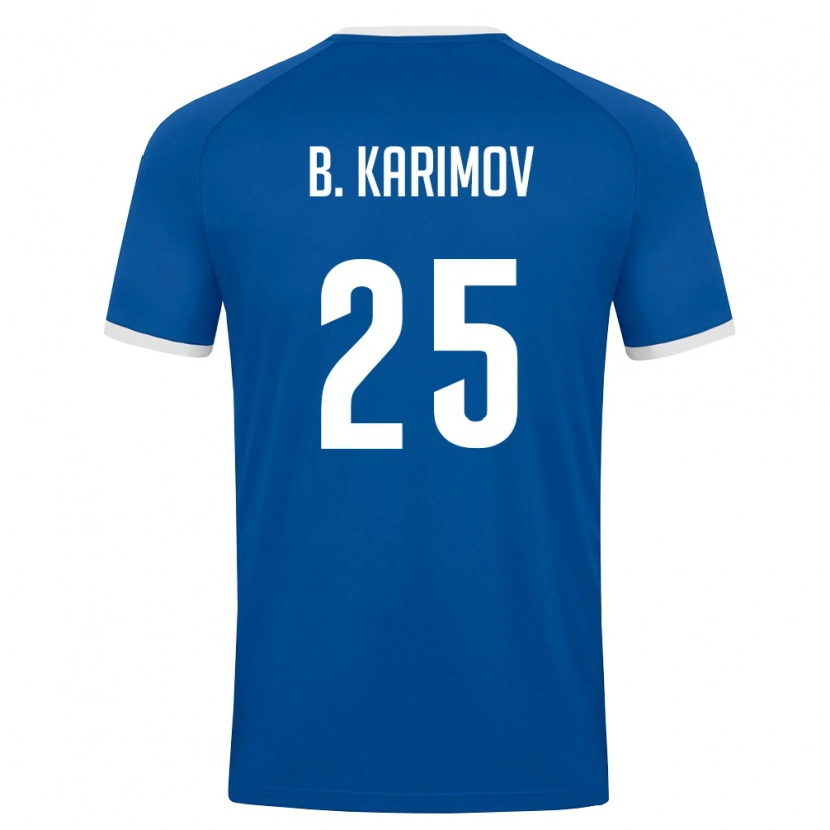 Danxen Niño Camiseta Uzbekistán Bekhruz Karimov #25 Azul Real Blanco 1ª Equipación 26-28 La Camisa