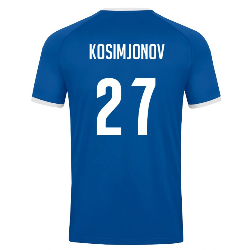 Danxen Niño Camiseta Uzbekistán Asadbek Kosimjonov #27 Azul Real Blanco 1ª Equipación 26-28 La Camisa