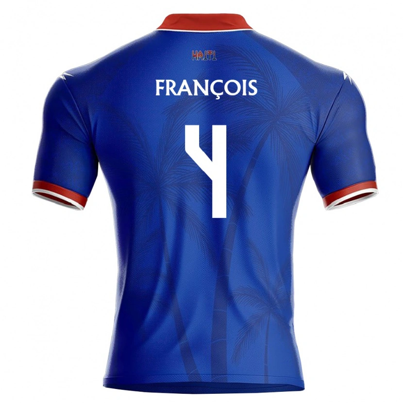 Danxen Niño Camiseta Haití Mendell François #4 Azul Rojo Blanco 1ª Equipación 26-28 La Camisa