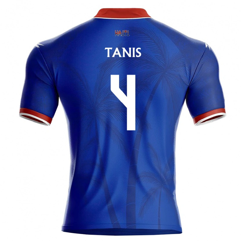Danxen Niño Camiseta Haití Marckidens Tanis #4 Azul Rojo Blanco 1ª Equipación 26-28 La Camisa
