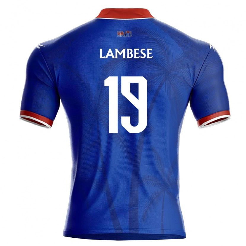 Danxen Niño Camiseta Haití Stéphane Lambese #19 Azul Rojo Blanco 1ª Equipación 26-28 La Camisa