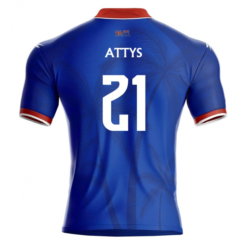 Danxen Niño Camiseta Haití Christopher Attys #21 Azul Rojo Blanco 1ª Equipación 26-28 La Camisa