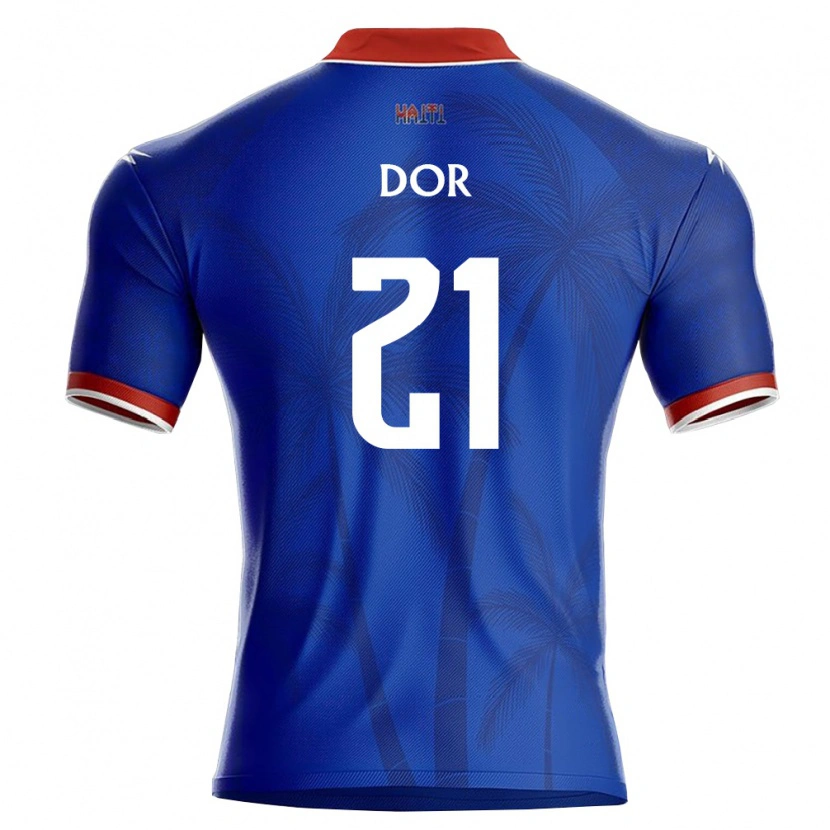 Danxen Niño Camiseta Haití Rodnelson Dor #21 Azul Rojo Blanco 1ª Equipación 26-28 La Camisa
