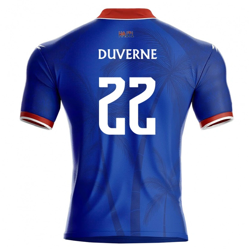 Danxen Niño Camiseta Haití Jean-Kévin Duverne #22 Azul Rojo Blanco 1ª Equipación 26-28 La Camisa