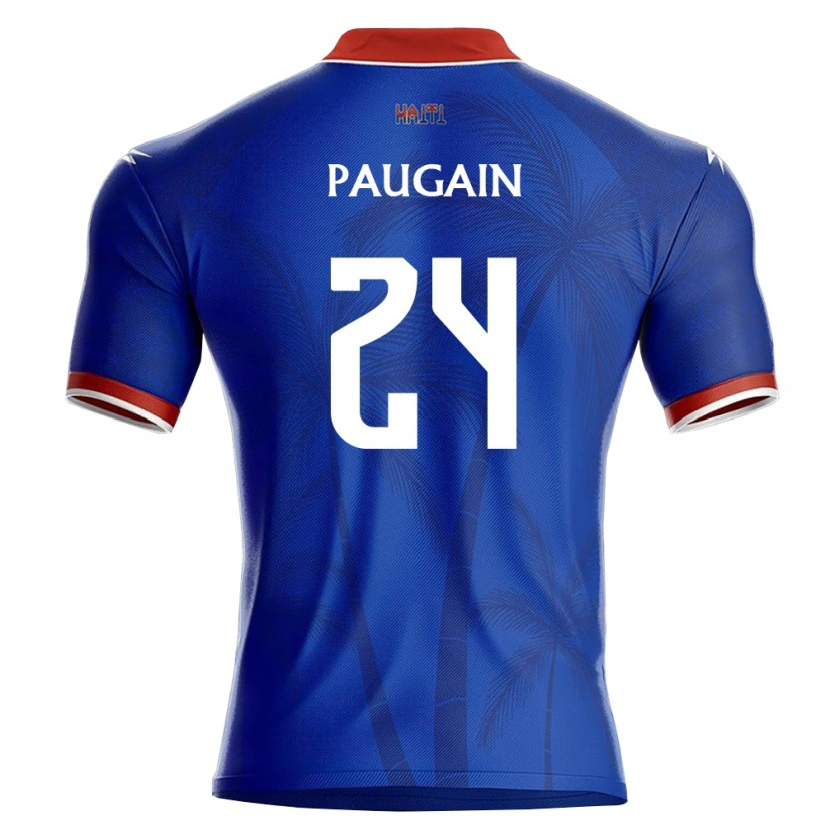 Danxen Niño Camiseta Haití Wilguens Paugain #24 Azul Rojo Blanco 1ª Equipación 26-28 La Camisa