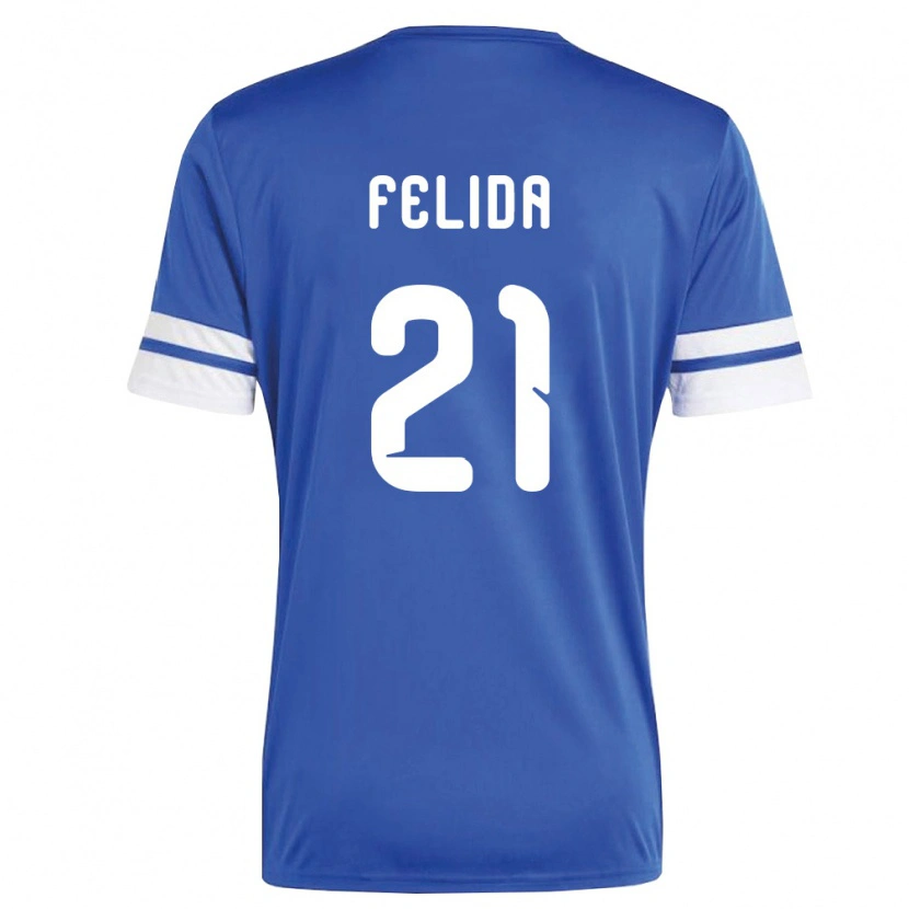 Danxen Niño Camiseta Curazao Kevin Felida #21 Marino Blanco 1ª Equipación 26-28 La Camisa