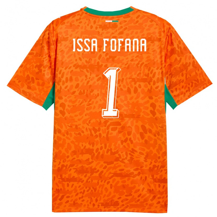 Danxen Niño Camiseta Costa De Marfil Issa Fofana #1 Naranja Verde Blanco 1ª Equipación 26-28 La Camisa