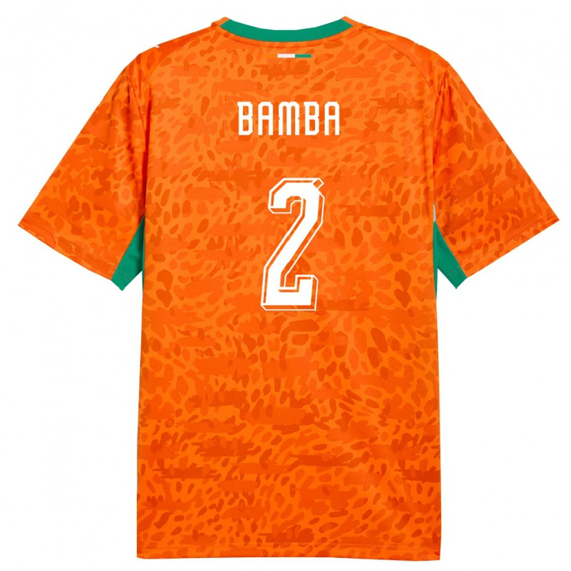 Danxen Niño Camiseta Costa De Marfil Goudouss Bamba #2 Naranja Verde Blanco 1ª Equipación 26-28 La Camisa