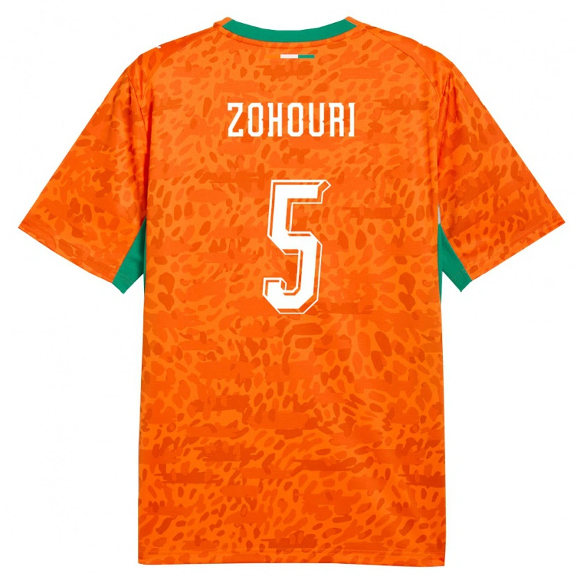 Danxen Niño Camiseta Costa De Marfil Armel Zohouri #5 Naranja Verde Blanco 1ª Equipación 26-28 La Camisa