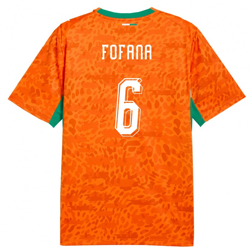 Danxen Niño Camiseta Costa De Marfil Seko Fofana #6 Naranja Verde Blanco 1ª Equipación 26-28 La Camisa