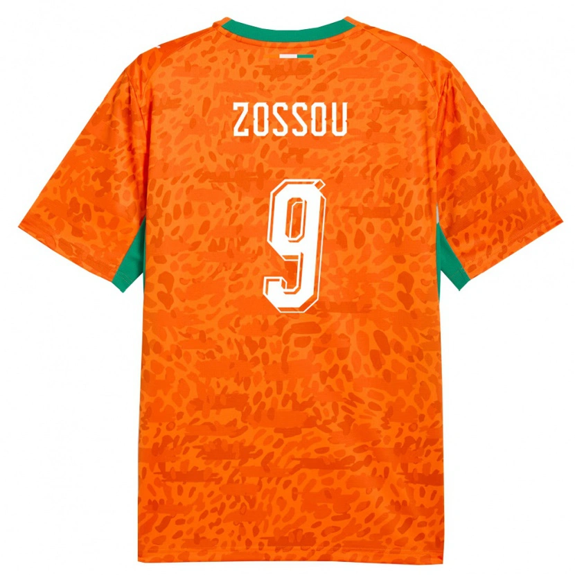 Danxen Niño Camiseta Costa De Marfil Aristide Zossou #9 Naranja Verde Blanco 1ª Equipación 26-28 La Camisa