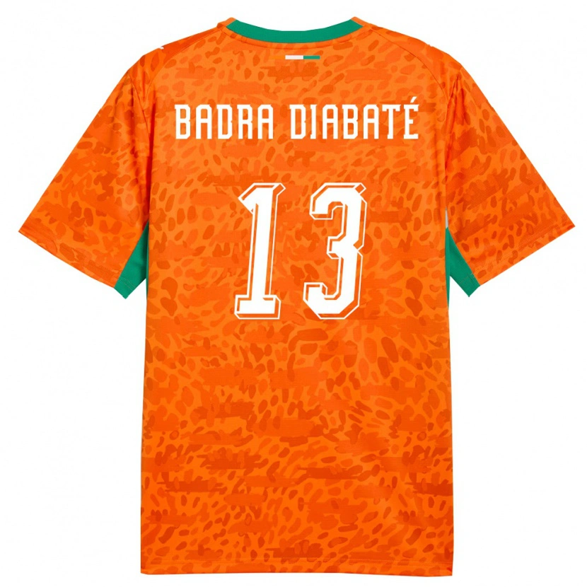 Danxen Niño Camiseta Costa De Marfil Ali Badra Diabaté #13 Naranja Verde Blanco 1ª Equipación 26-28 La Camisa