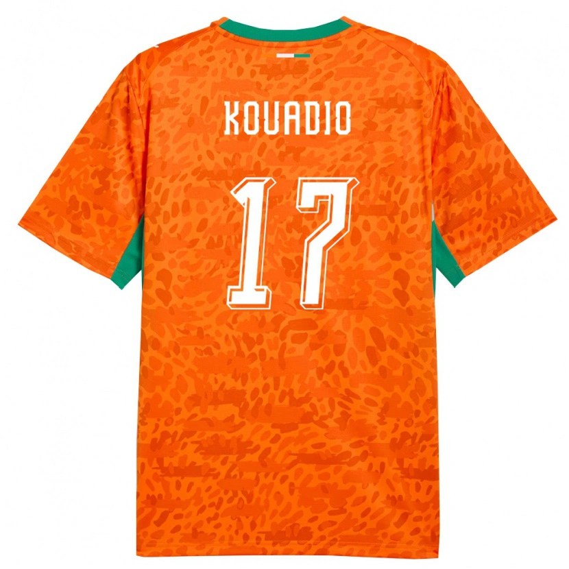 Danxen Niño Camiseta Costa De Marfil Kouassi Kouadio #17 Naranja Verde Blanco 1ª Equipación 26-28 La Camisa