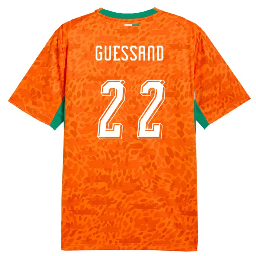 Danxen Niño Camiseta Costa De Marfil Evann Guessand #22 Naranja Verde Blanco 1ª Equipación 26-28 La Camisa