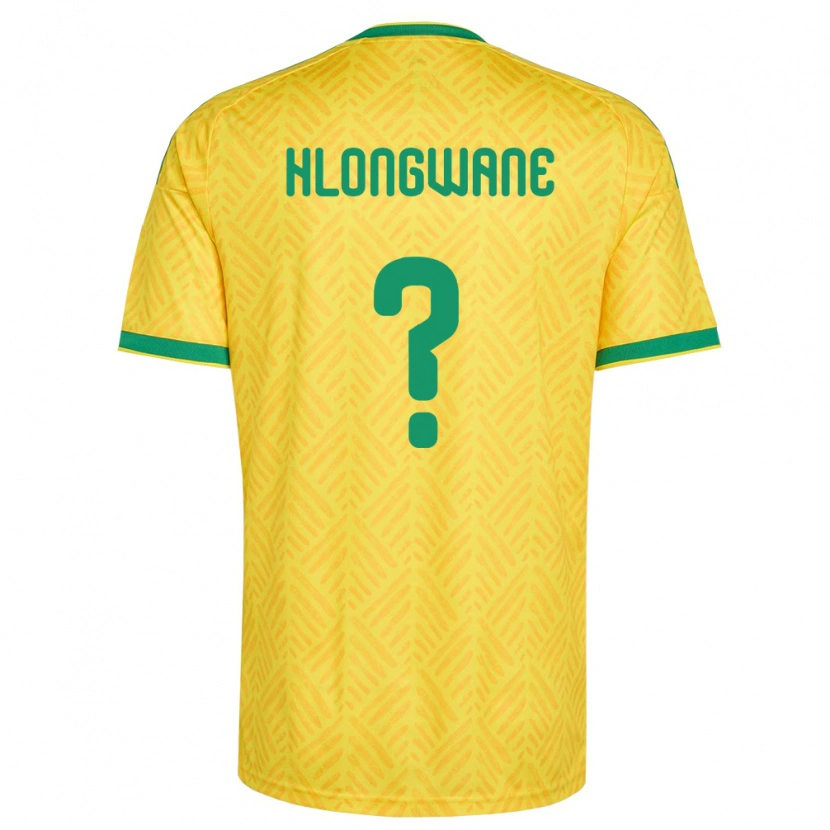 Danxen Niño Camiseta Sudáfrica Bongokuhle Hlongwane #0 Amarillo Verde 1ª Equipación 26-28 La Camisa