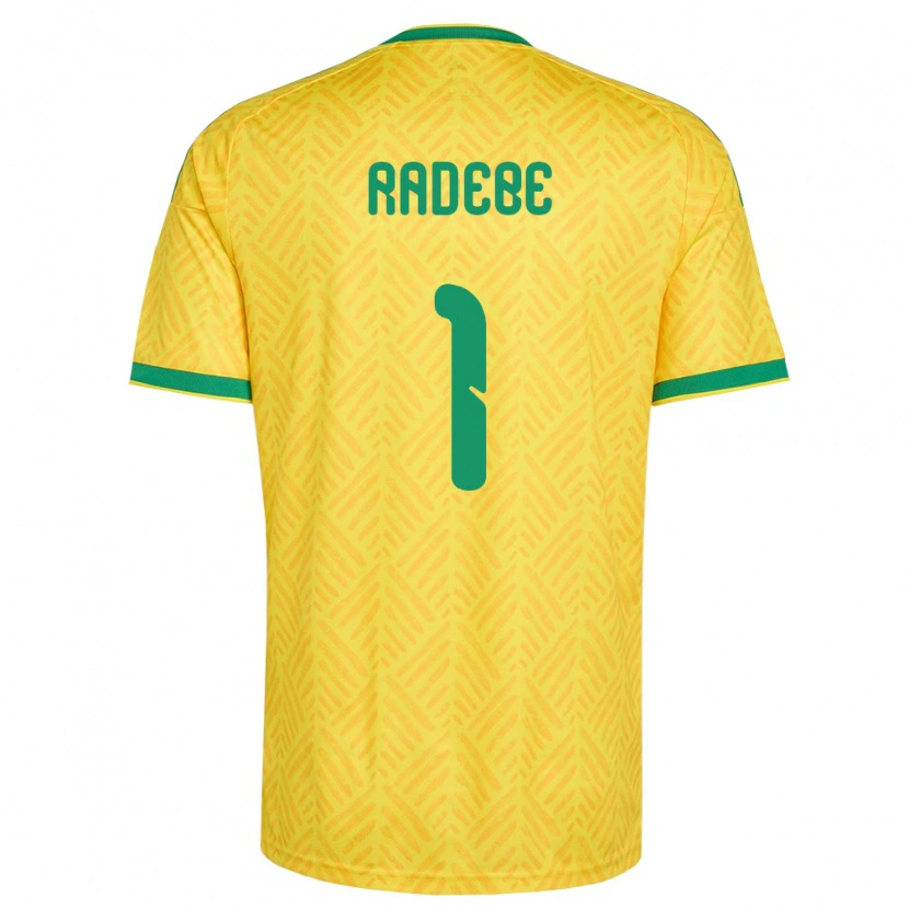 Danxen Niño Camiseta Sudáfrica Lwandiso Radebe #1 Amarillo Verde 1ª Equipación 26-28 La Camisa