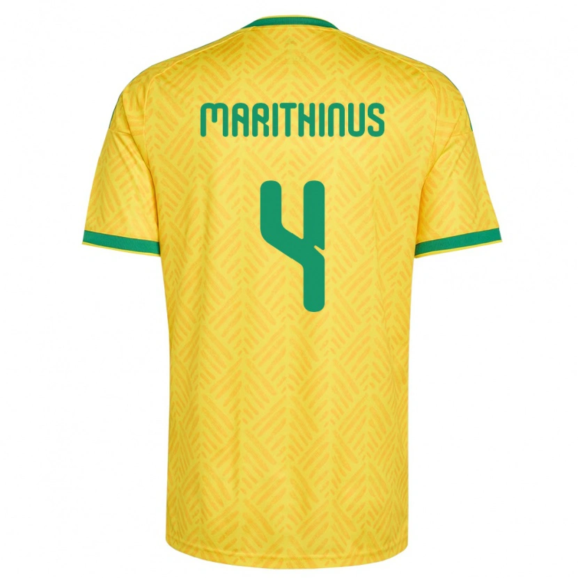 Danxen Niño Camiseta Sudáfrica Liam Marithinus #4 Amarillo Verde 1ª Equipación 26-28 La Camisa