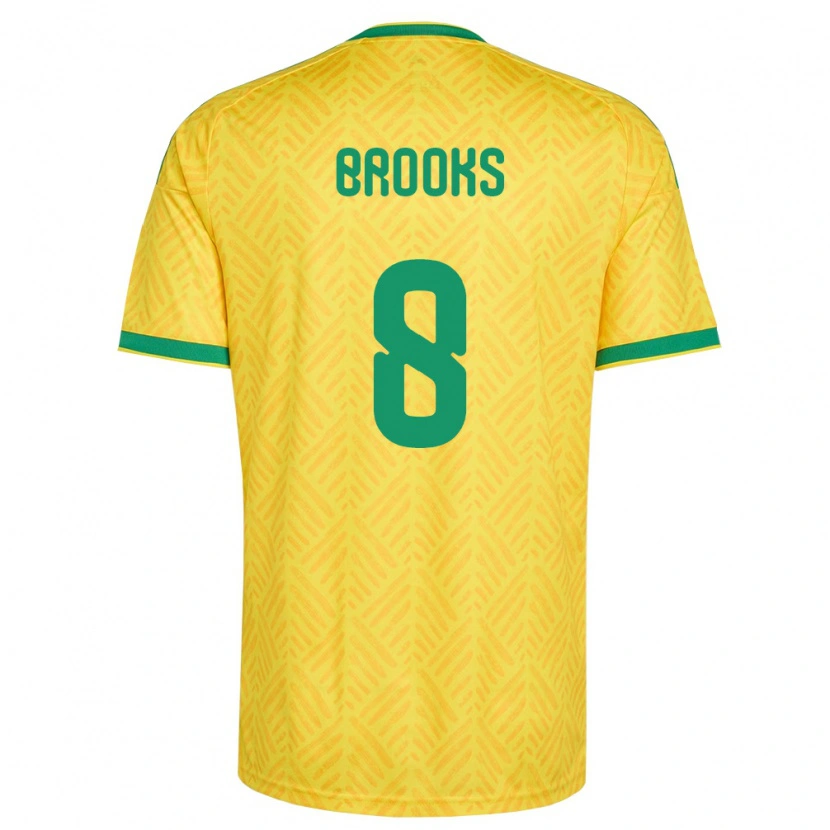 Danxen Niño Camiseta Sudáfrica Ethan Brooks #8 Amarillo Verde 1ª Equipación 26-28 La Camisa