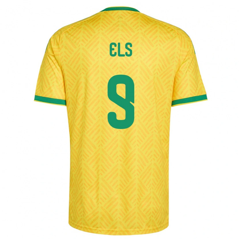 Danxen Niño Camiseta Sudáfrica Shaun Els #9 Amarillo Verde 1ª Equipación 26-28 La Camisa