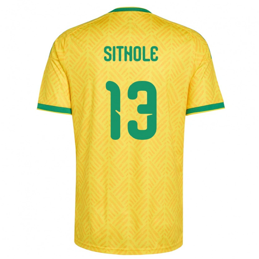 Danxen Niño Camiseta Sudáfrica Yaya Sithole #13 Amarillo Verde 1ª Equipación 26-28 La Camisa