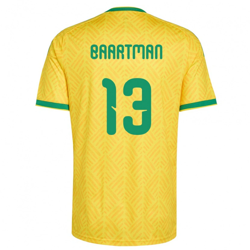 Danxen Niño Camiseta Sudáfrica Luke Baartman #13 Amarillo Verde 1ª Equipación 26-28 La Camisa