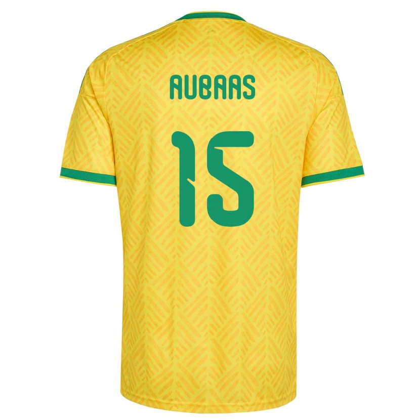 Danxen Niño Camiseta Sudáfrica Bathusi Aubaas #15 Amarillo Verde 1ª Equipación 26-28 La Camisa