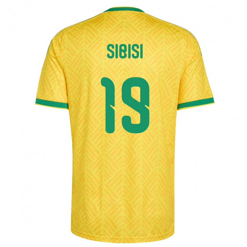 Danxen Niño Camiseta Sudáfrica Nkosinathi Sibisi #19 Amarillo Verde 1ª Equipación 26-28 La Camisa