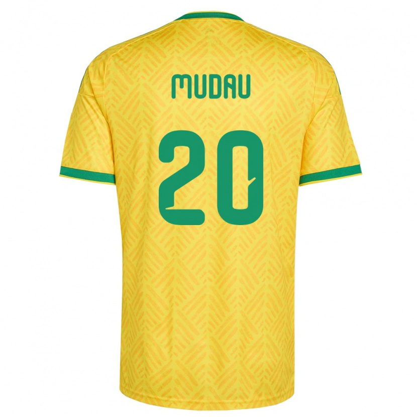 Danxen Niño Camiseta Sudáfrica Khuliso Mudau #20 Amarillo Verde 1ª Equipación 26-28 La Camisa