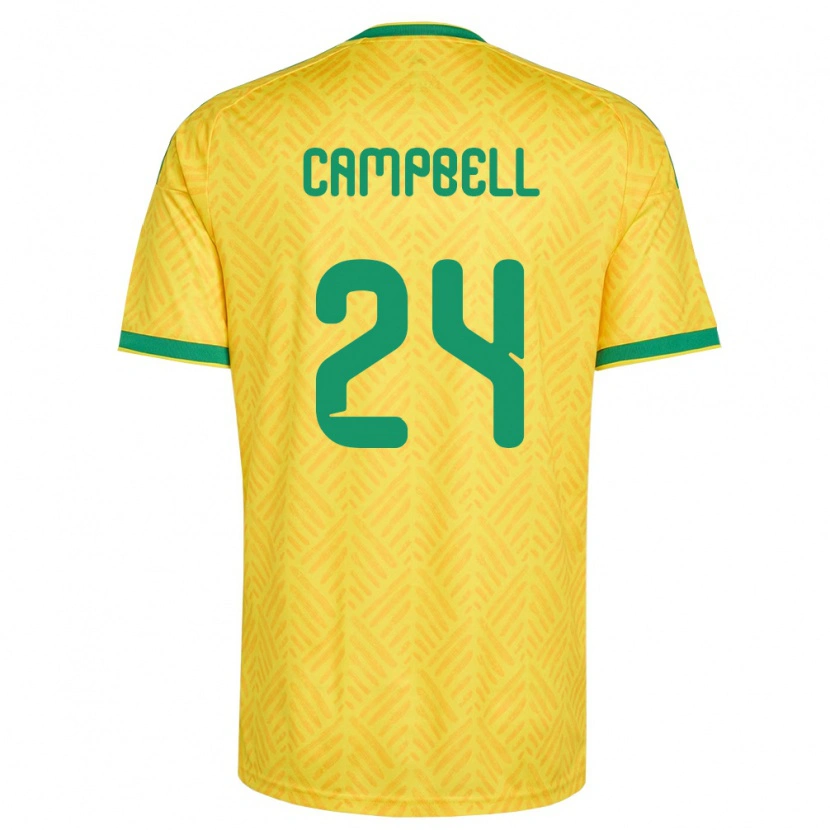 Danxen Niño Camiseta Sudáfrica Shandre Campbell #24 Amarillo Verde 1ª Equipación 26-28 La Camisa