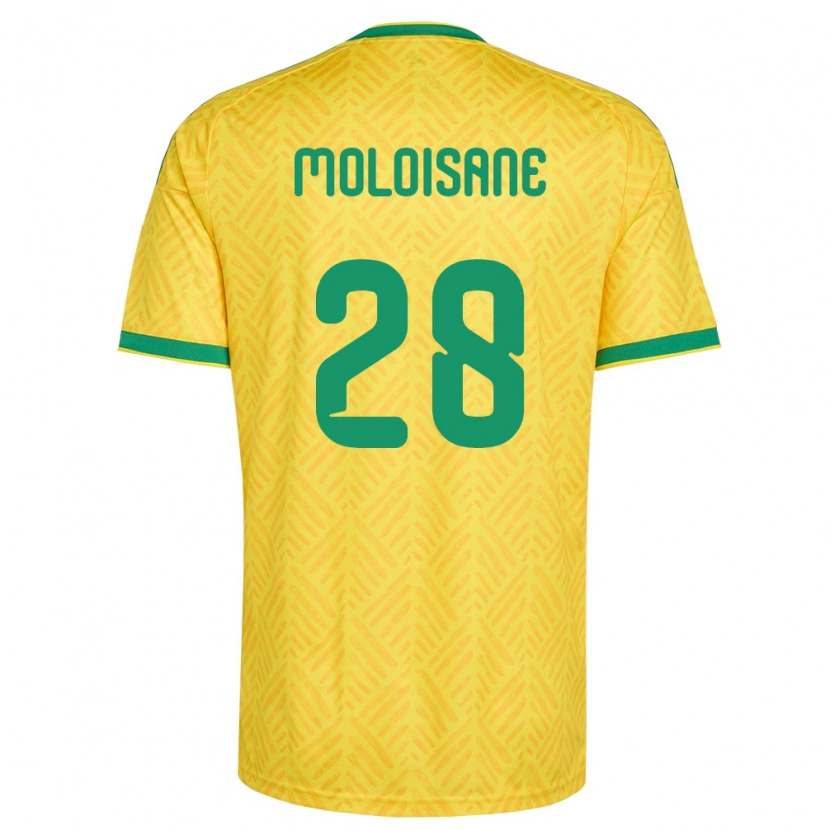 Danxen Niño Camiseta Sudáfrica Thabo Moloisane #28 Amarillo Verde 1ª Equipación 26-28 La Camisa