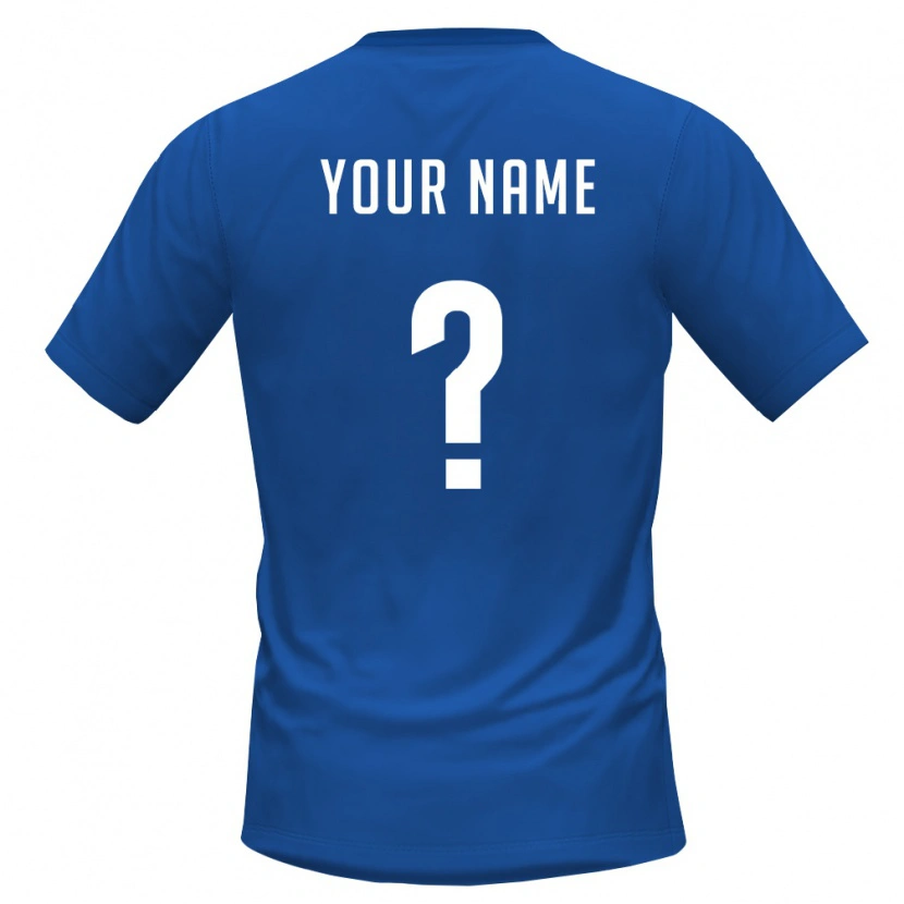 Danxen Niño Camiseta Cabo Verde Su Nombre #0 Azul Real Rojo 1ª Equipación 26-28 La Camisa