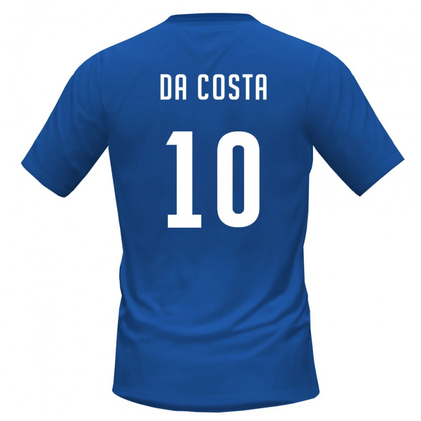 Danxen Niño Camiseta Cabo Verde Nuno Da Costa #10 Azul Real Rojo 1ª Equipación 26-28 La Camisa