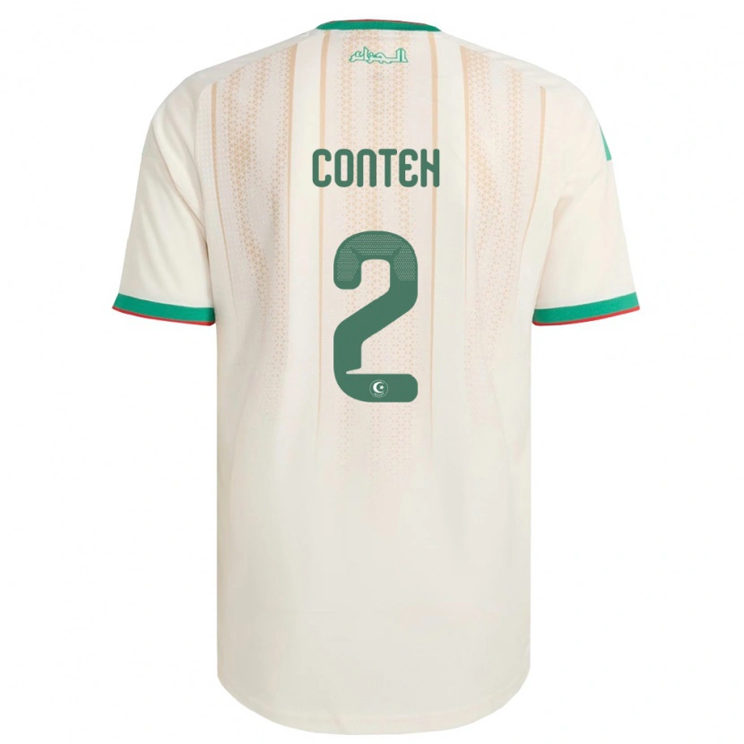 Danxen Niño Camiseta Argelia Jalil Conteh #2 Marfil Verde Rojo 1ª Equipación 26-28 La Camisa