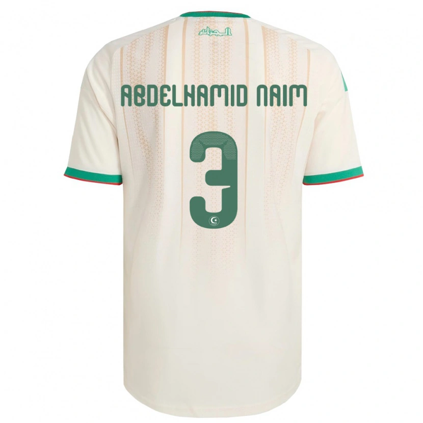 Danxen Niño Camiseta Argelia Issam Abdelhamid Naim #3 Marfil Verde Rojo 1ª Equipación 26-28 La Camisa