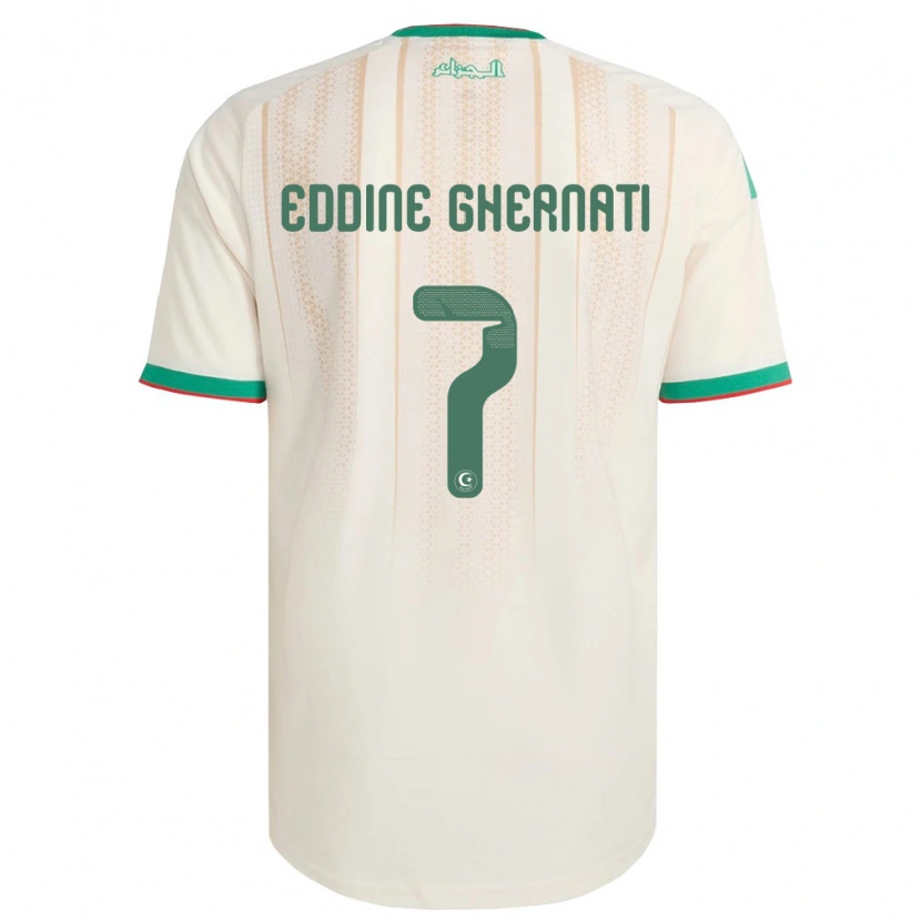 Danxen Niño Camiseta Argelia Hasan Eddine Ghernati #7 Marfil Verde Rojo 1ª Equipación 26-28 La Camisa