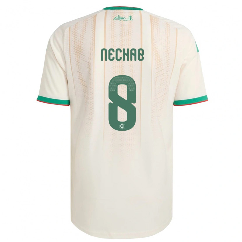 Danxen Niño Camiseta Argelia Walid Nechab #8 Marfil Verde Rojo 1ª Equipación 26-28 La Camisa