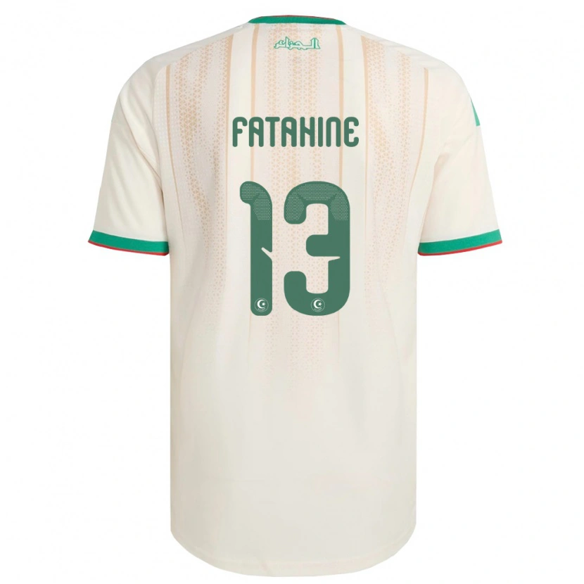 Danxen Niño Camiseta Argelia Anis Fatahine #13 Marfil Verde Rojo 1ª Equipación 26-28 La Camisa