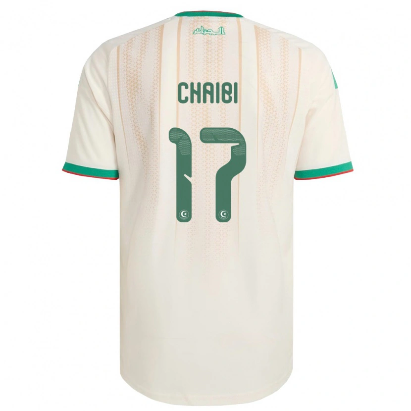 Danxen Niño Camiseta Argelia Farès Chaïbi #17 Marfil Verde Rojo 1ª Equipación 26-28 La Camisa