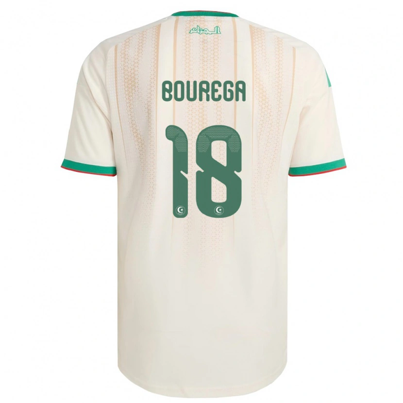 Danxen Niño Camiseta Argelia Ilyas Bourega #18 Marfil Verde Rojo 1ª Equipación 26-28 La Camisa