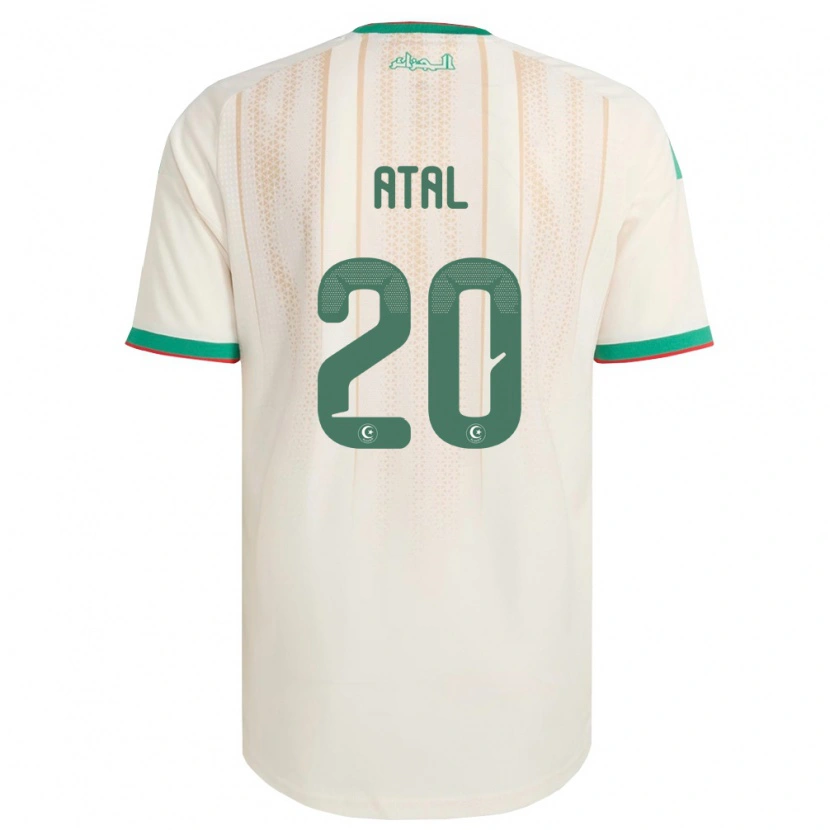 Danxen Niño Camiseta Argelia Youcef Atal #20 Marfil Verde Rojo 1ª Equipación 26-28 La Camisa