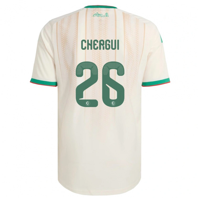 Danxen Niño Camiseta Argelia Samir Chergui #26 Marfil Verde Rojo 1ª Equipación 26-28 La Camisa