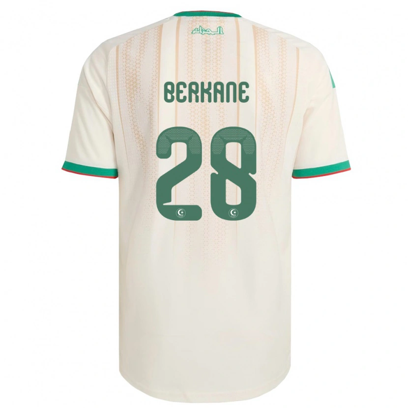 Danxen Niño Camiseta Argelia Redouane Berkane #28 Marfil Verde Rojo 1ª Equipación 26-28 La Camisa