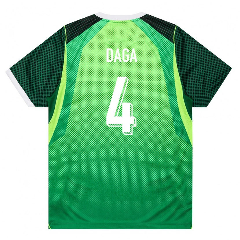 Danxen Niño Camiseta Nigeria Daniel Daga #4 Verde Blanco 1ª Equipación 26-28 La Camisa