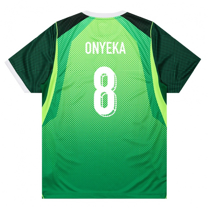 Danxen Niño Camiseta Nigeria Frank Onyeka #8 Verde Blanco 1ª Equipación 26-28 La Camisa