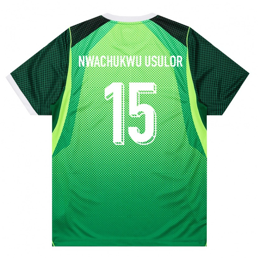 Danxen Niño Camiseta Nigeria Israel Nwachukwu Usulor #15 Verde Blanco 1ª Equipación 26-28 La Camisa