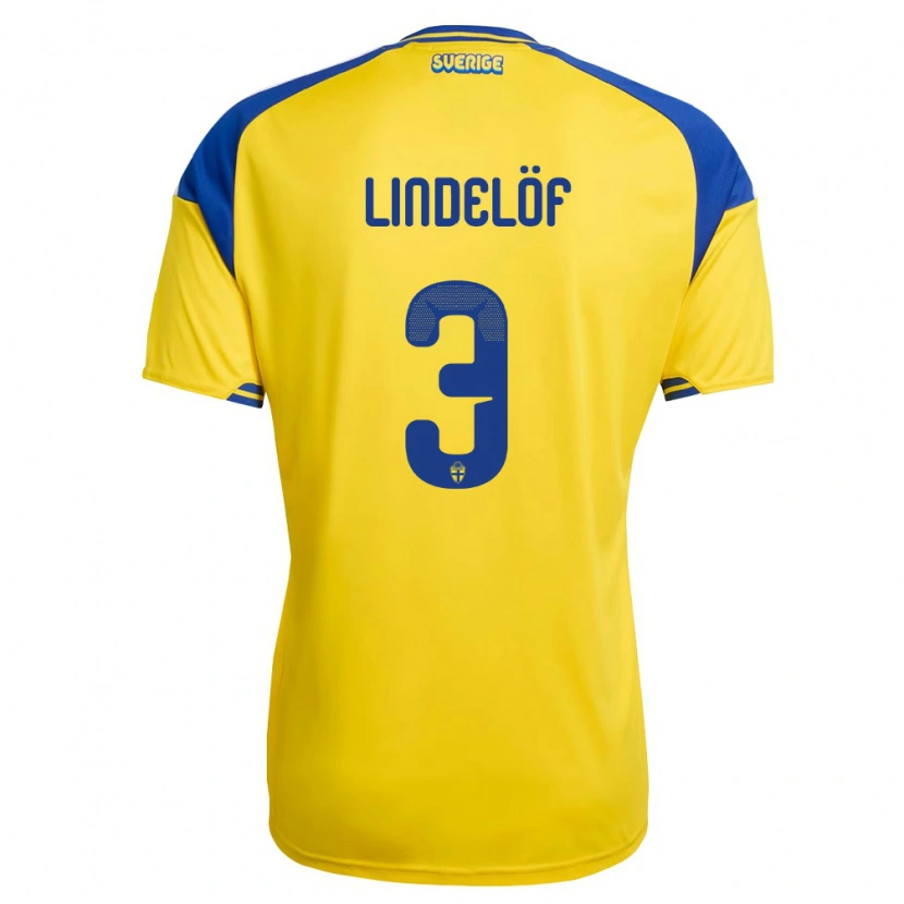 Danxen Niño Camiseta Suecia Victor Lindelöf #3 Amarillo Azul Blanco 1ª Equipación 26-28 La Camisa