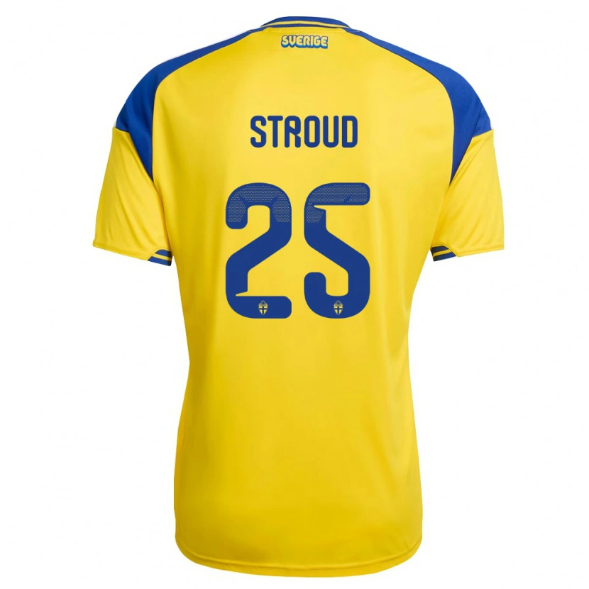 Danxen Niño Camiseta Suecia Elliot Stroud #25 Amarillo Azul Blanco 1ª Equipación 26-28 La Camisa