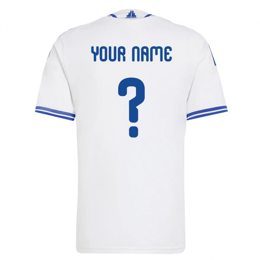 Danxen Niño Camiseta Grecia Su Nombre #0 Blanco Azul 1ª Equipación 26-28 La Camisa